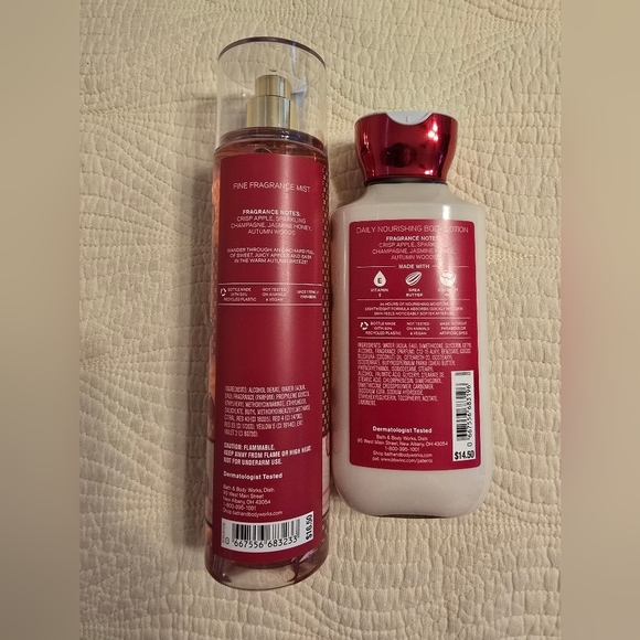 NWOT Bath & Body Works Full Size Champagne Apple & Honey Set - Picture 2 of 4